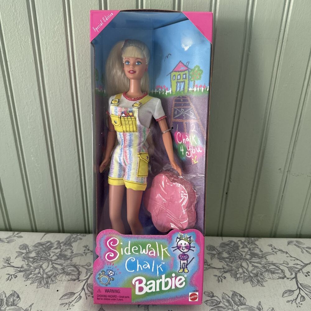 Vintage Barbie Doll Sidewalk Chalk Special Edition New Sealed Mattel 1997 90s